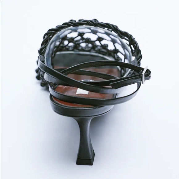 Zara Set - Black Knotted Mesh Heels & Mini Bag - Picture 6 of 12